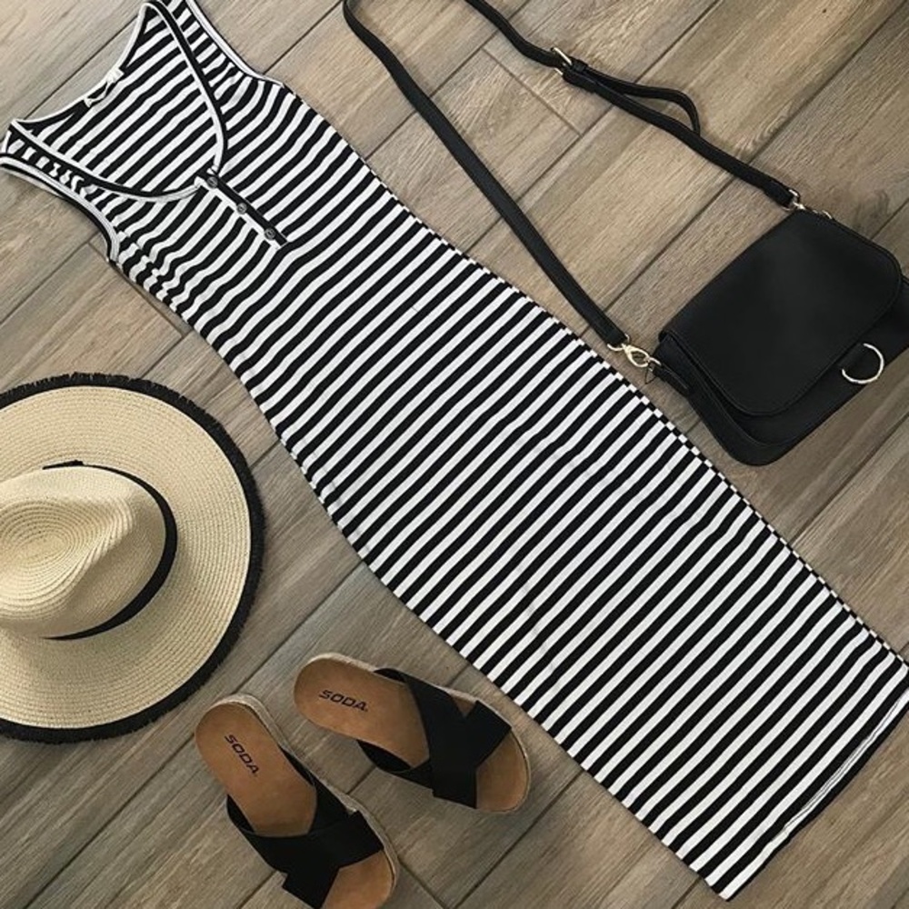 black and white dress